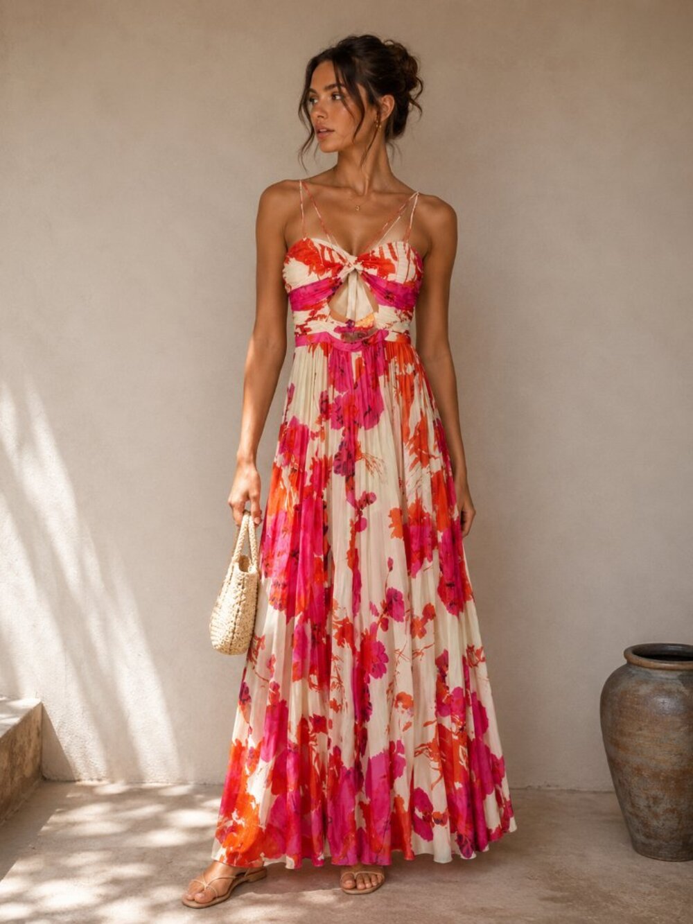 RoseVelvet Cut Out Sleeveless Maxi Dress Size Large